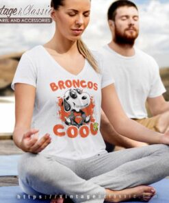 Snoopy Cool Denver Broncos V Neck TShirt