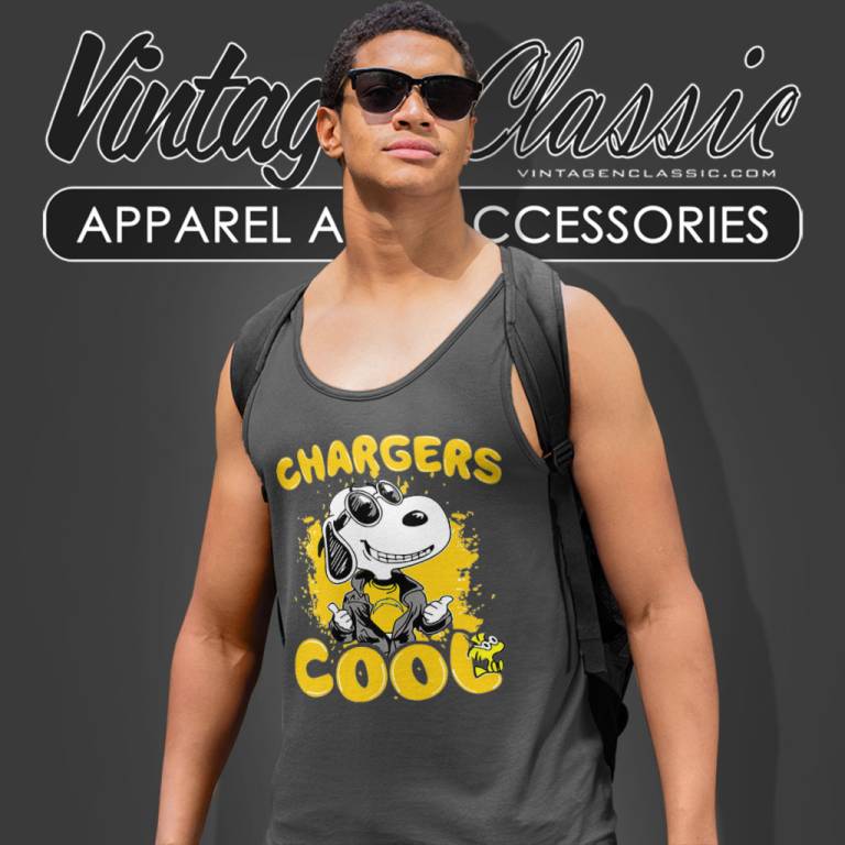 Snoopy Cool Los Angeles Chargers Tank Top Racerback Snoopy Cool Los Angeles Chargers Tank Top Racerback