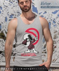 Snoopy Dabbing Atlanta Hawks Shirt Tank Top Racerback