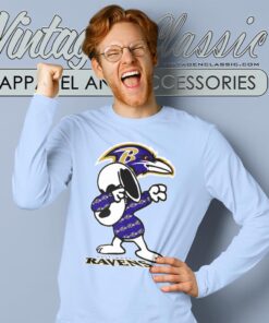 Snoopy Dabbing Baltimore Ravens Shirt Long Sleeve Tee