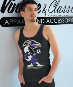 Snoopy Dabbing Baltimore Ravens Shirt Tank Top Racerback
