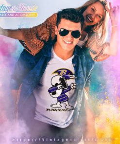 Snoopy Dabbing Baltimore Ravens Shirt V Neck TShirt