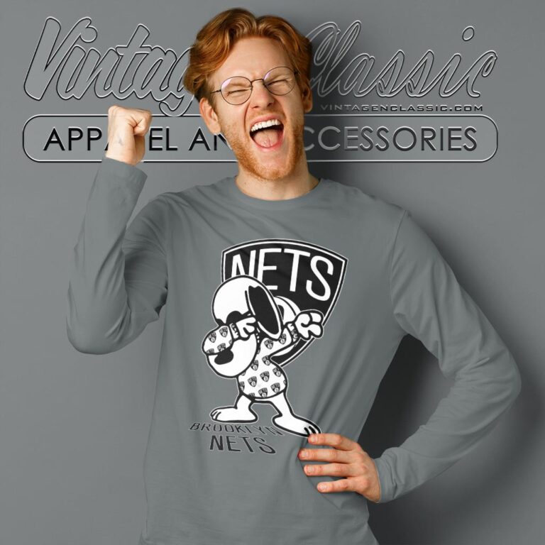 Snoopy Dabbing Brooklyn Nets Shirt Long Sleeve Tee Snoopy Dabbing Brooklyn Nets Shirt Long Sleeve Tee