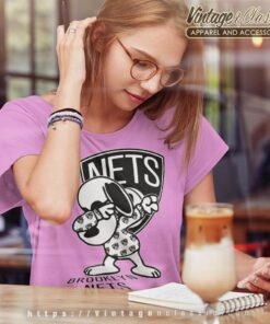 Snoopy Dabbing Brooklyn Nets Shirt Women T shirt