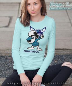 Snoopy Dabbing Charlotte Hornets Shirt Long Sleeve Tee