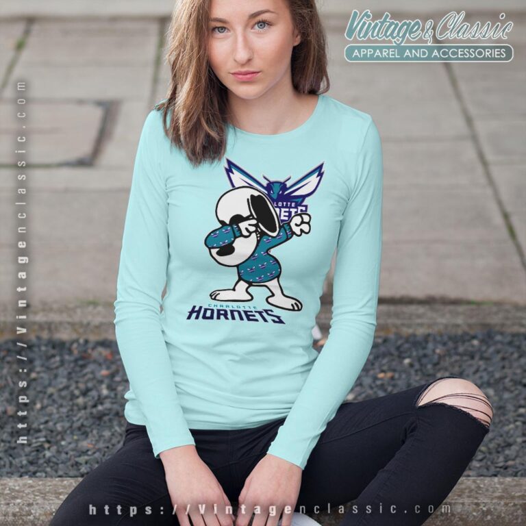 Snoopy Dabbing Charlotte Hornets Shirt Long Sleeve Tee Snoopy Dabbing Charlotte Hornets Shirt Long Sleeve Tee