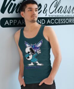 Snoopy Dabbing Charlotte Hornets Shirt Tank Top Racerback