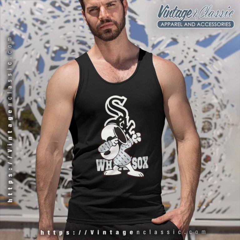 Snoopy Dabbing Chicago White Sox Tank Top Racerback Snoopy Dabbing Chicago White Sox Tank Top Racerback