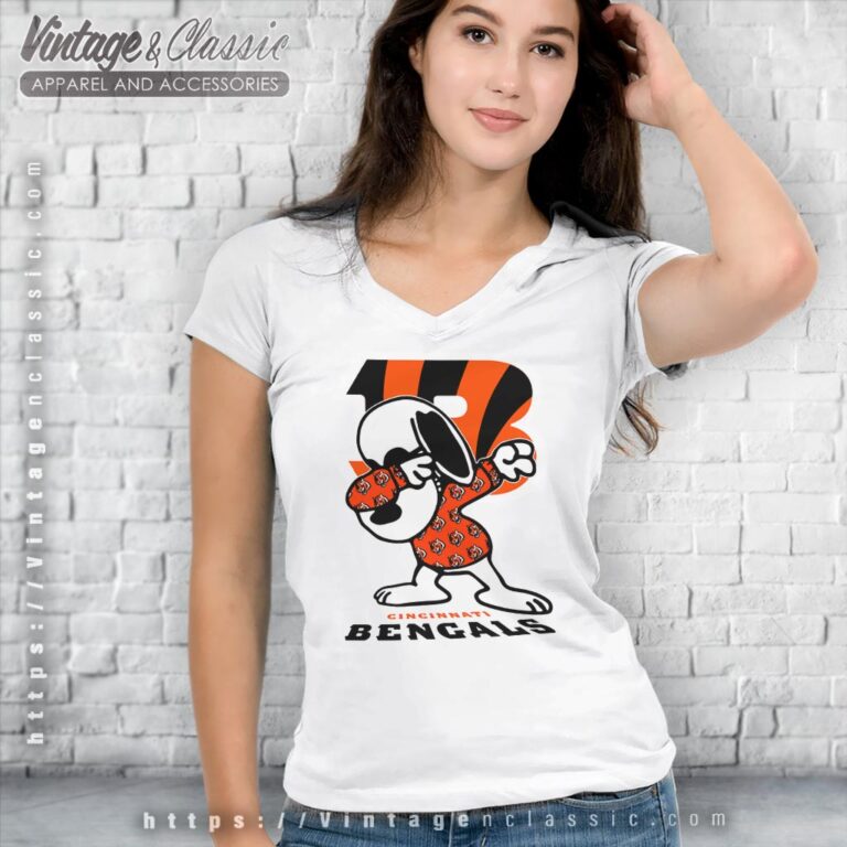 Snoopy Dabbing Cincinnati Bengals Shirt V Neck TShirt Snoopy Dabbing Cincinnati Bengals Shirt V Neck TShirt