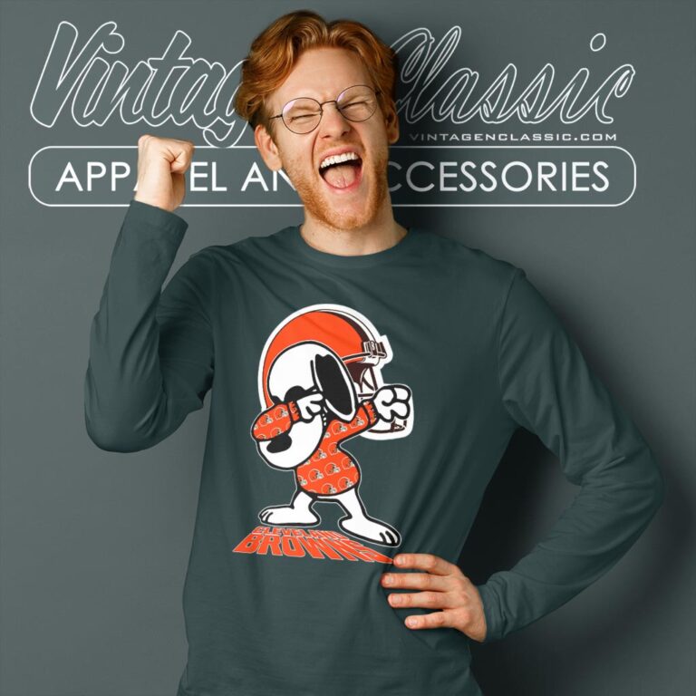 Snoopy Dabbing Cleveland Browns Shirt Long Sleeve Tee Snoopy Dabbing Cleveland Browns Shirt Long Sleeve Tee