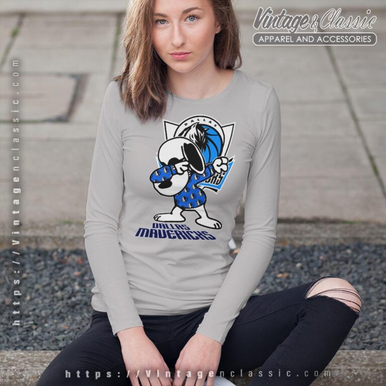 Snoopy Dabbing Dallas Mavericks Shirt Long Sleeve Tee Snoopy Dabbing Dallas Mavericks Shirt Long Sleeve Tee