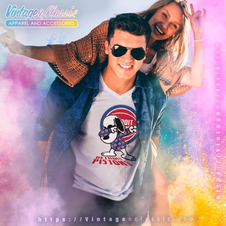 Snoopy Dabbing Detroit Pistons Shirt V Neck TShirt Snoopy Dabbing Detroit Pistons Shirt V Neck TShirt