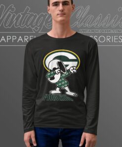Snoopy Dabbing Green Bay Packers Shirt Long Sleeve Tee