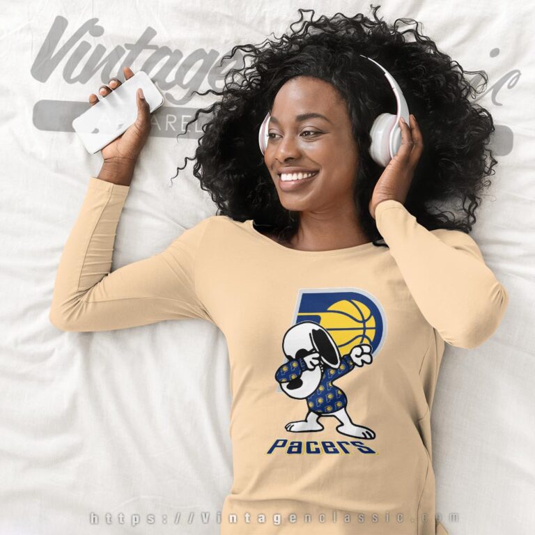 Snoopy Dabbing Indiana Pacers Shirt Long Sleeve Tee Snoopy Dabbing Indiana Pacers Shirt Long Sleeve Tee