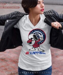 Snoopy Dabbing Los Angeles Clippers Shirt V Neck TShirt