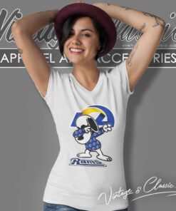 Snoopy Dabbing Los Angeles Rams Shirt 1 Snoopy Dabbing Los Angeles Rams Shirt V Neck TShirt