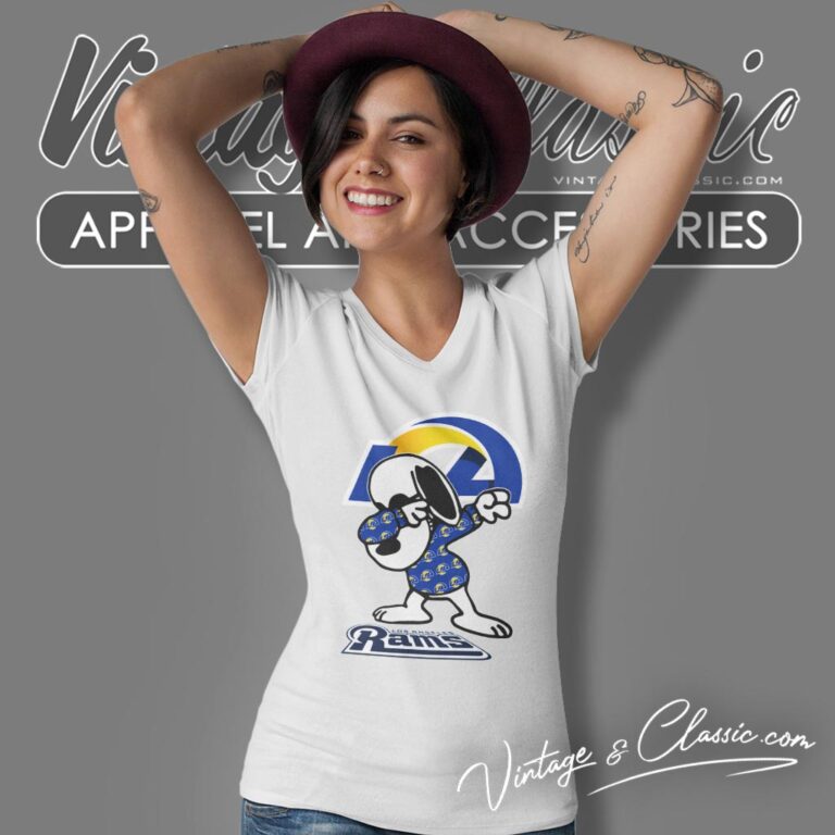 Snoopy Dabbing Los Angeles Rams Shirt V Neck TShirt Snoopy Dabbing Los Angeles Rams Shirt V Neck TShirt
