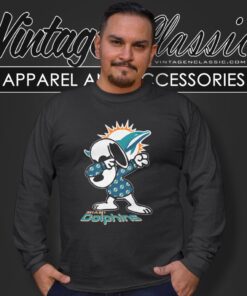 Snoopy Dabbing Miami Dolphins Shirt Long Sleeve Tee