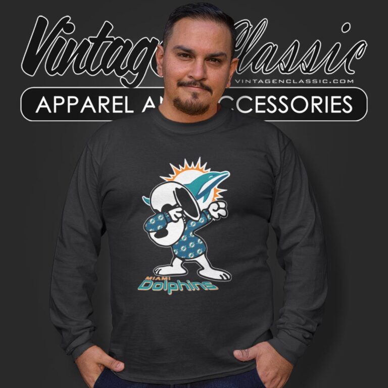 Snoopy Dabbing Miami Dolphins Shirt Long Sleeve Tee Snoopy Dabbing Miami Dolphins Shirt Long Sleeve Tee