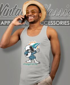 Snoopy Dabbing Miami Dolphins Shirt Tank Top Racerback