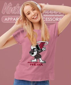 Snoopy Dabbing Miami Heat Shirt 6 Snoopy Dabbing Miami Heat Shirt Women T shirt