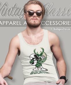 Snoopy Dabbing Milwaukee Bucks Shirt Tank Top Racerback