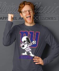 Snoopy Dabbing New York Giants Shirt Long Sleeve Tee