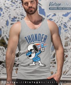 Snoopy Dabbing Oklahoma City Thunder Shirt Tank Top Racerback