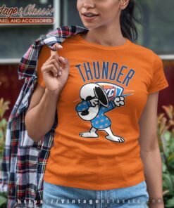 Snoopy Dabbing Oklahoma City Thunder Shirt Women T shirt