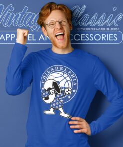 Snoopy Dabbing Philadelphia 76ers Shirt Long Sleeve Tee
