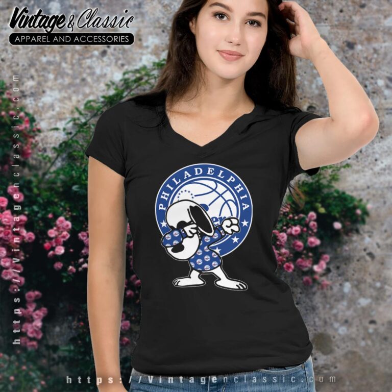 Snoopy Dabbing Philadelphia 76ers Shirt V Neck TShirt Snoopy Dabbing Philadelphia 76ers Shirt V Neck TShirt
