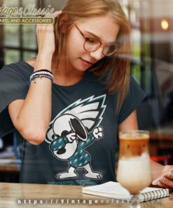 Snoopy Dabbing Philadelphia Eagles Shirt Women T shirt