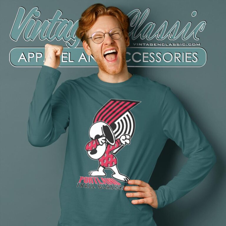 Snoopy Dabbing Portland Trail Blazers Shirt Long Sleeve Tee Snoopy Dabbing Portland Trail Blazers Shirt Long Sleeve Tee