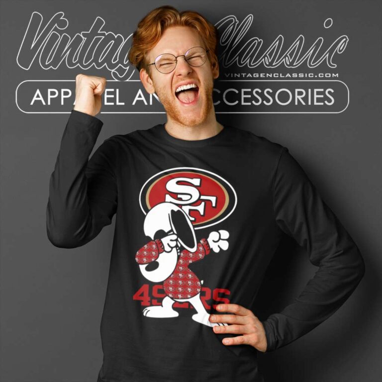 Snoopy Dabbing San Francisco 49ers Long Sleeve Tee Snoopy Dabbing San Francisco 49ers Long Sleeve Tee