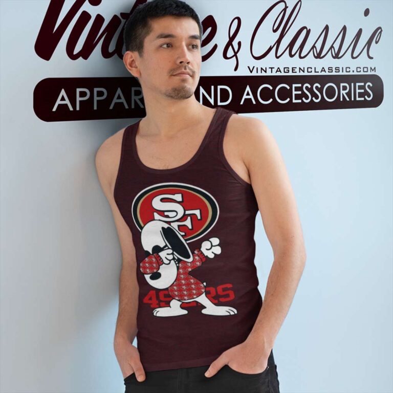 Snoopy Dabbing San Francisco 49ers Tank Top Racerback Snoopy Dabbing San Francisco 49ers Tank Top Racerback