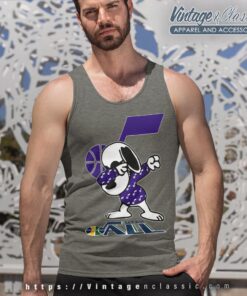 Snoopy Dabbing Utah Jazz Shirt Tank Top Racerback