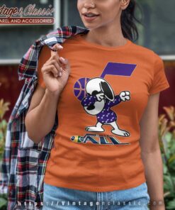 Snoopy Dabbing Utah Jazz Shirt Women T shirt