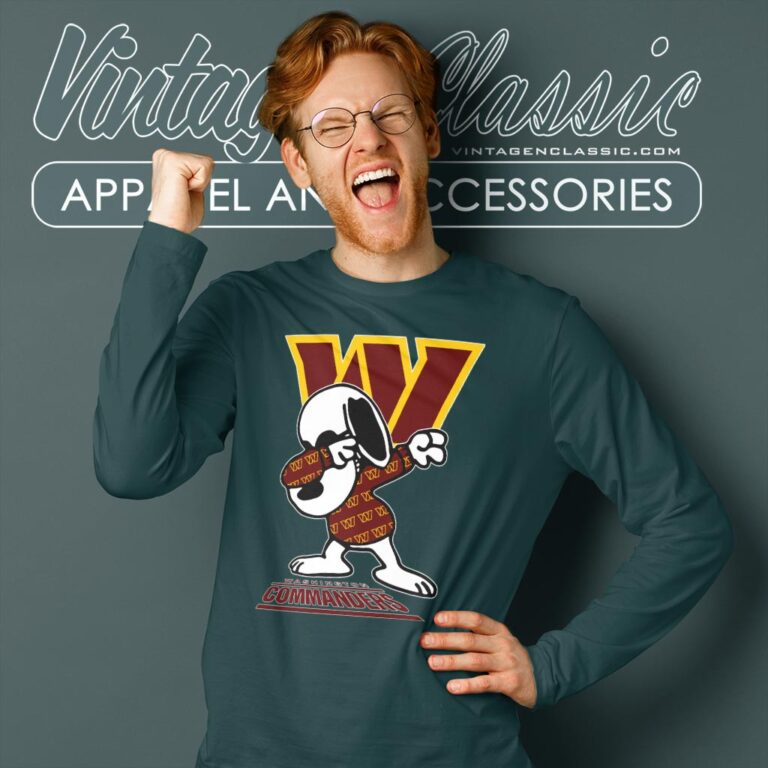 Snoopy Dabbing Washington Commanders Shirt Long Sleeve Tee Snoopy Dabbing Washington Commanders Shirt Long Sleeve Tee