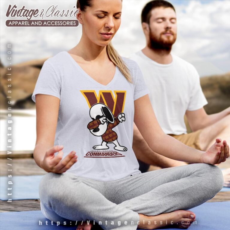 Snoopy Dabbing Washington Commanders Shirt V Neck TShirt Snoopy Dabbing Washington Commanders Shirt V Neck TShirt