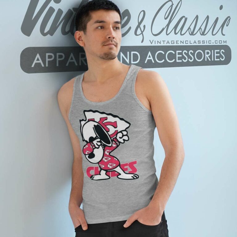 Snoopy Dabbing With Kansas City Chiefs Tank Top Racerback Snoopy Dabbing With Kansas City Chiefs Tank Top Racerback