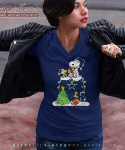 Snoopy Dallas Cowboys Christmas V Neck TShirt