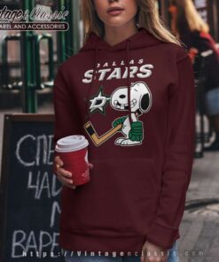 Snoopy Dallas Stars Ice Hockey Broken Teeth Hoodie