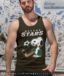 Snoopy Dallas Stars Ice Hockey Broken Teeth Tank Top Racerback