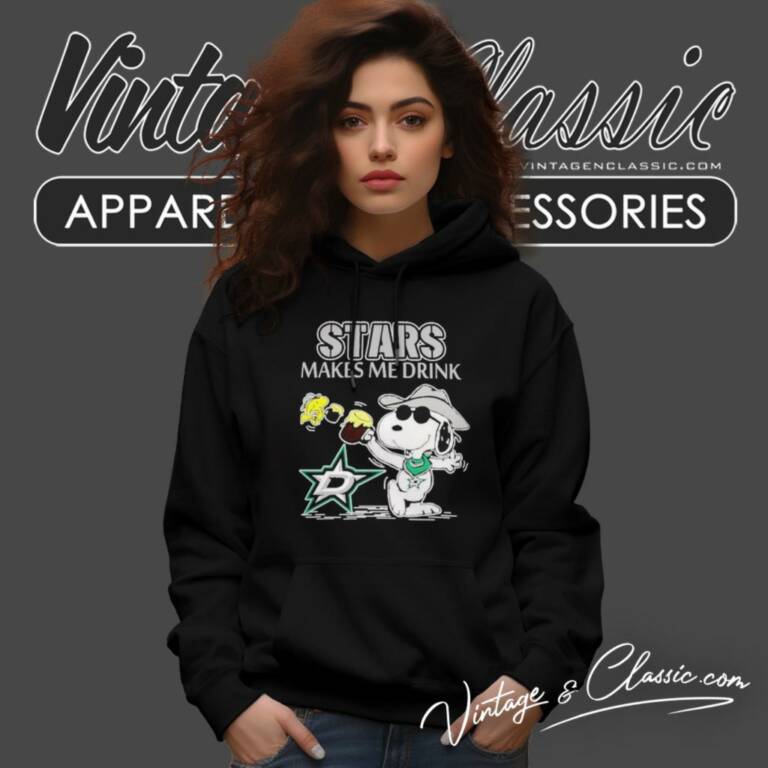 Snoopy Dallas Stars Make Me Drink Hoodie Snoopy Dallas Stars Make Me Drink Hoodie
