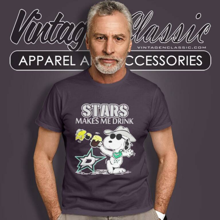 Snoopy Dallas Stars Make Me Drink T Shirt Snoopy Dallas Stars Make Me Drink T Shirt