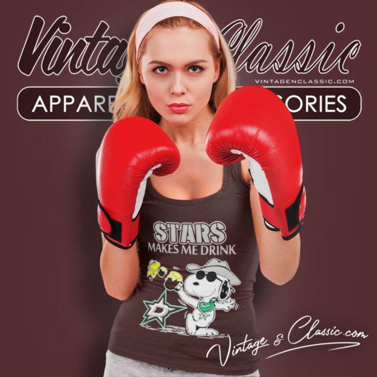 Snoopy Dallas Stars Make Me Drink Tank Top Racerback Snoopy Dallas Stars Make Me Drink Tank Top Racerback