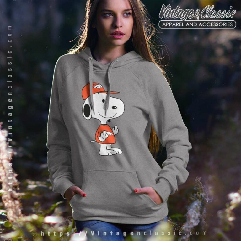 Snoopy Denver Broncos Double Middle Fingers Hoodie Snoopy Denver Broncos Double Middle Fingers Hoodie