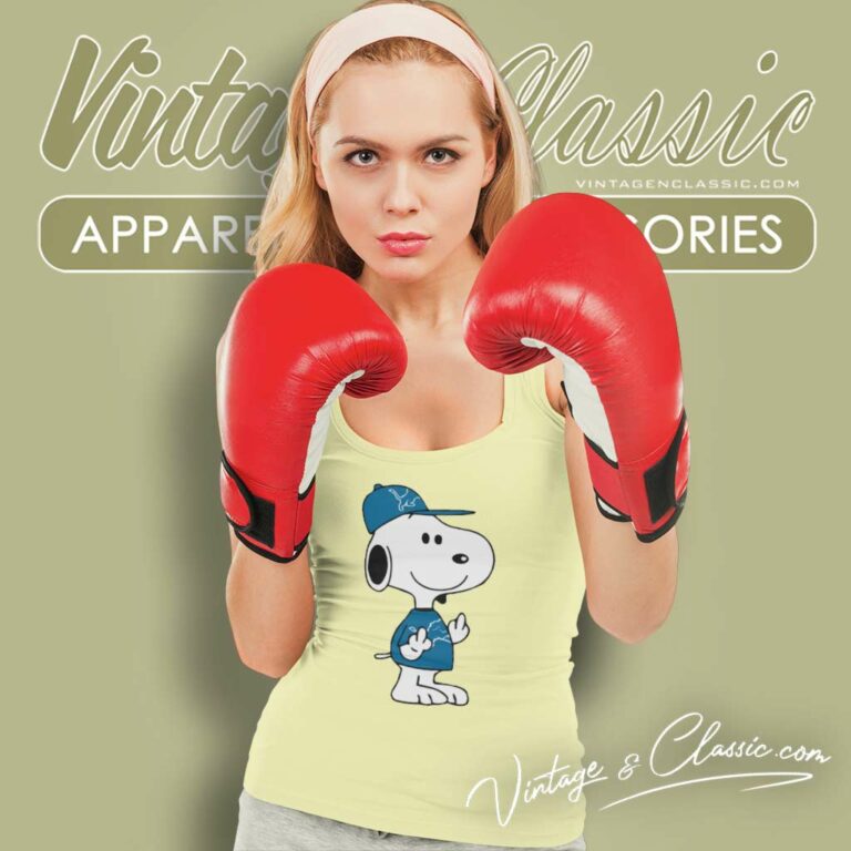 Snoopy Detroit Lions Football Tank Top Racerback Snoopy Detroit Lions Football Tank Top Racerback