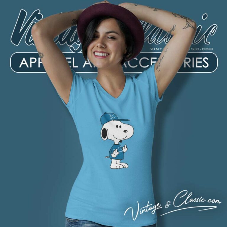 Snoopy Detroit Lions Football V Neck TShirt Snoopy Detroit Lions Football V Neck TShirt