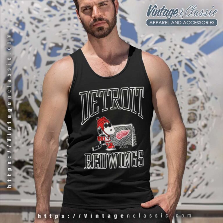 Snoopy Detroit Red Wings NHL Tank Top Racerback Snoopy Detroit Red Wings NHL Tank Top Racerback